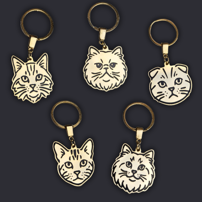 Llavero GATO Dorado/Negro
