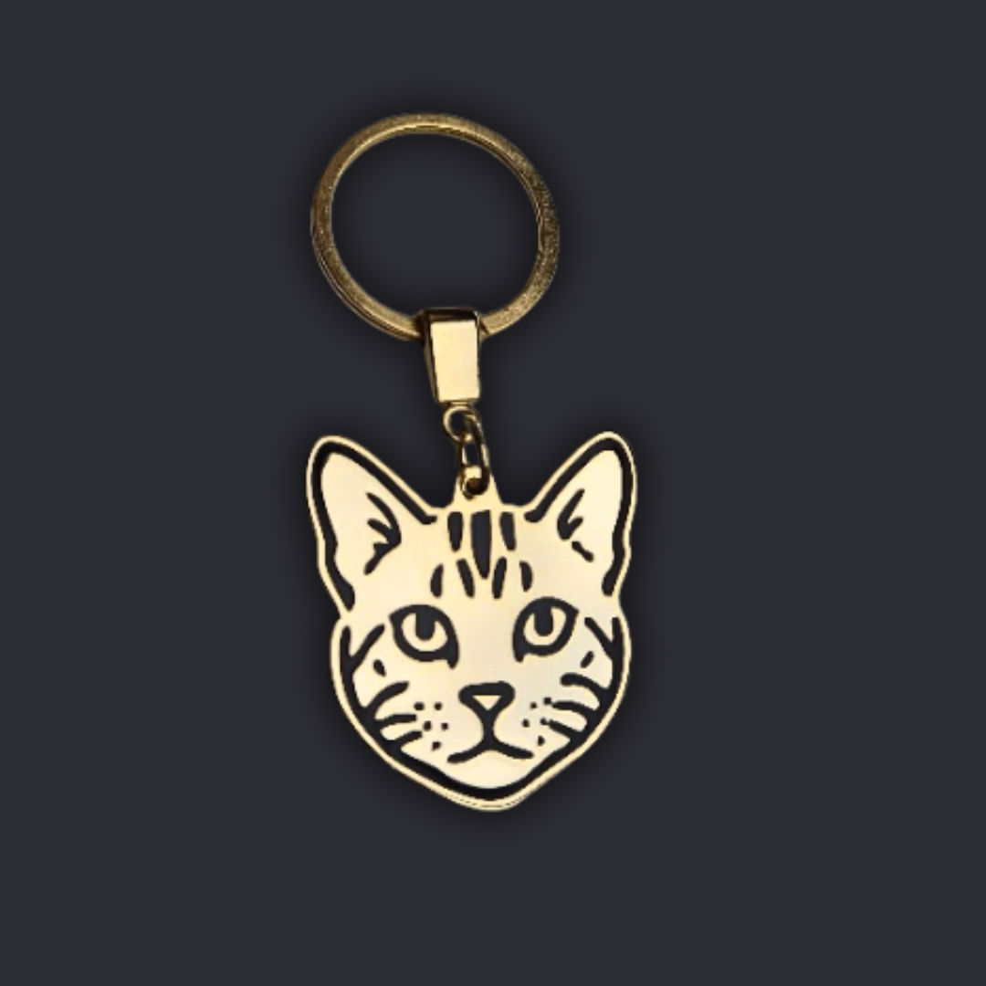 Llavero GATO Dorado/Negro