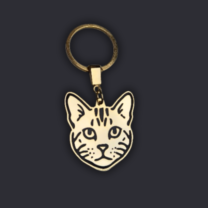Llavero GATO Dorado/Negro