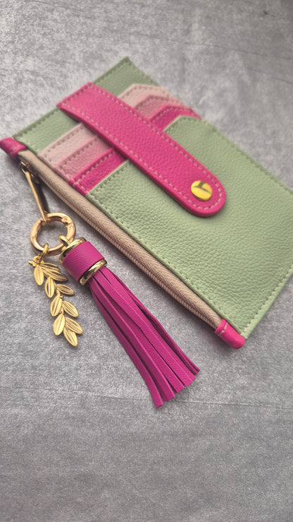 Tarjetero NIJI Rosa-Verde X2 charms