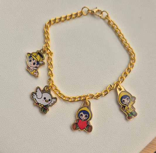 Pulsera dorada X 4 charms