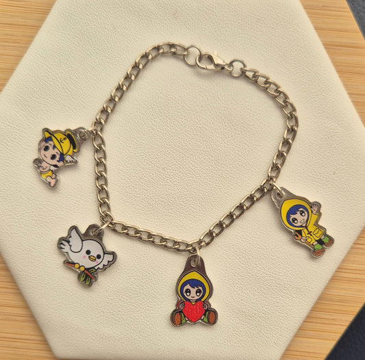 Pulsera plateada X 4 charms