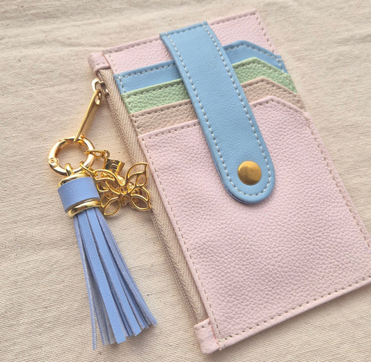 Tarjetero NIJI Azul-Rosa X3 charms