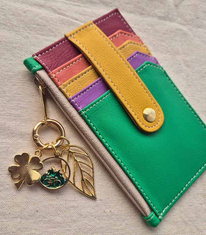 Tarjetero NIJI Amarillo-Verde X3 charms