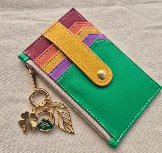 Tarjetero NIJI Amarillo-Verde X3 charms