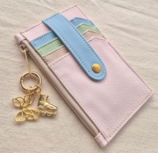 Tarjetero NIJI Azul-Rosa X2 charms