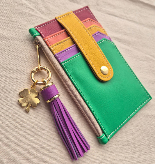 Tarjetero NIJI Amarillo-Verde X2 charms