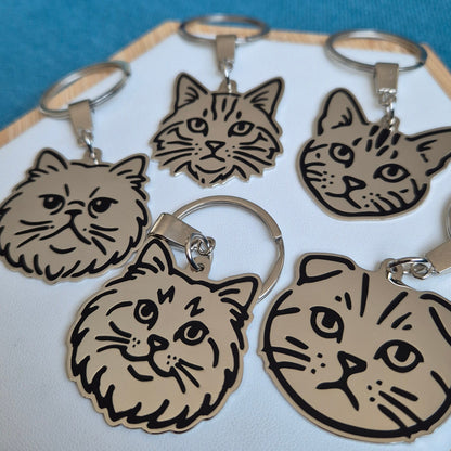 Llavero GATO Dorado/Negro