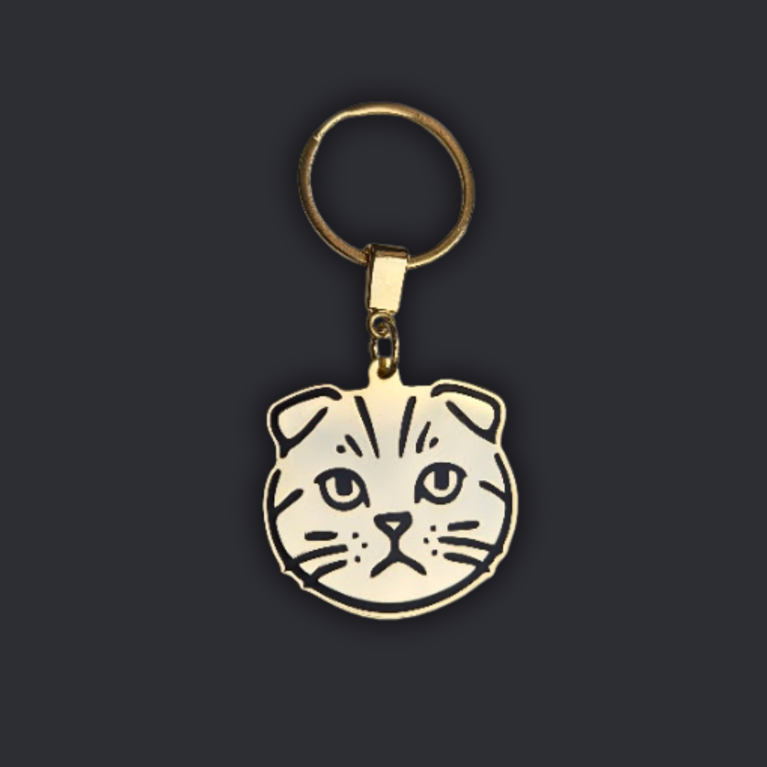 Llavero GATO Dorado/Negro