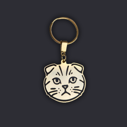 Llavero GATO Dorado/Negro