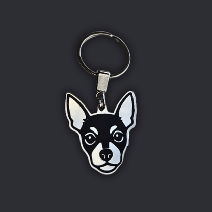 Llavero PERRO Plateado/Negro