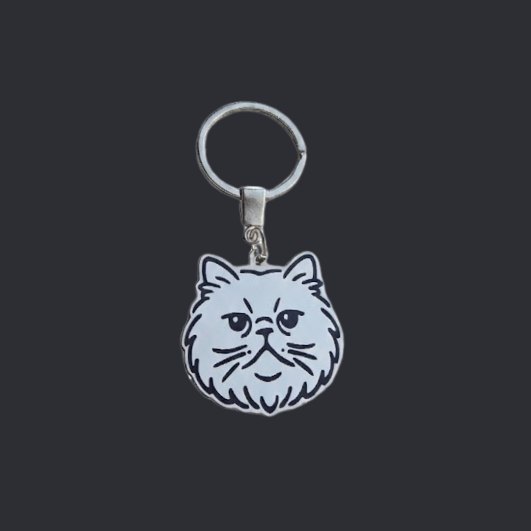 Llavero GATO Plateado/Negro
