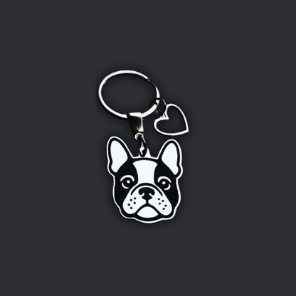 Llavero PERRO + Corazón Plateado