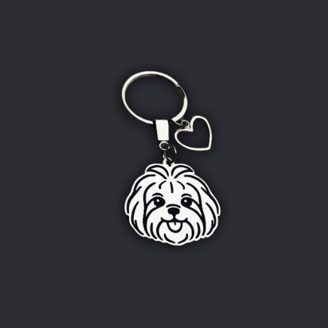 Llavero PERRO + Corazón Plateado