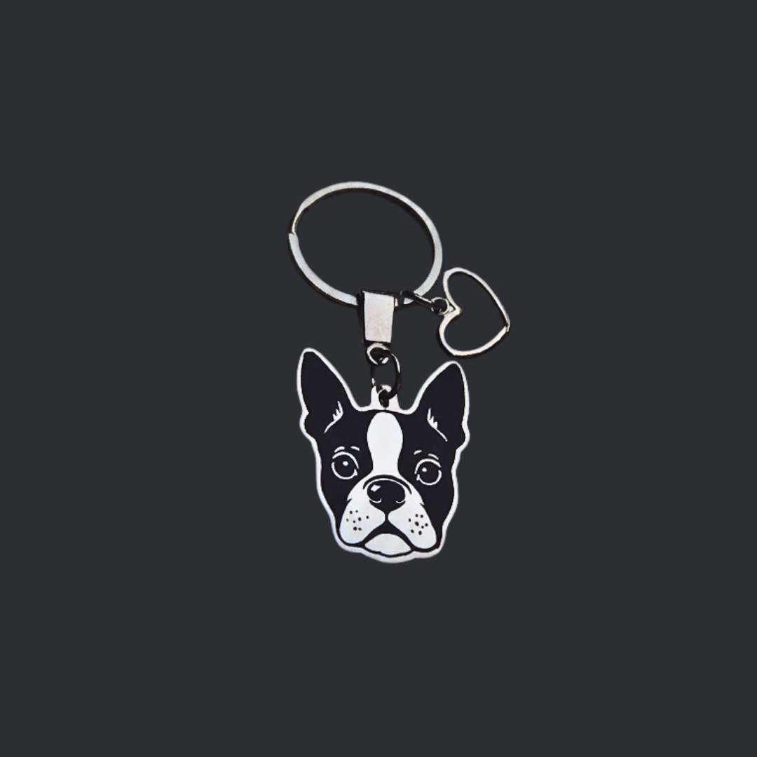 Llavero PERRO + Corazón Plateado