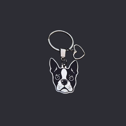 Llavero PERRO + Corazón Plateado