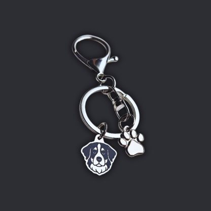 Llavero X2 charms PERRO + Huella Plateado