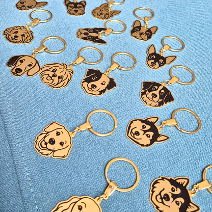 Llavero PERRO Dorado/Negro