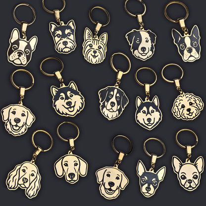 Llavero PERRO Dorado/Negro