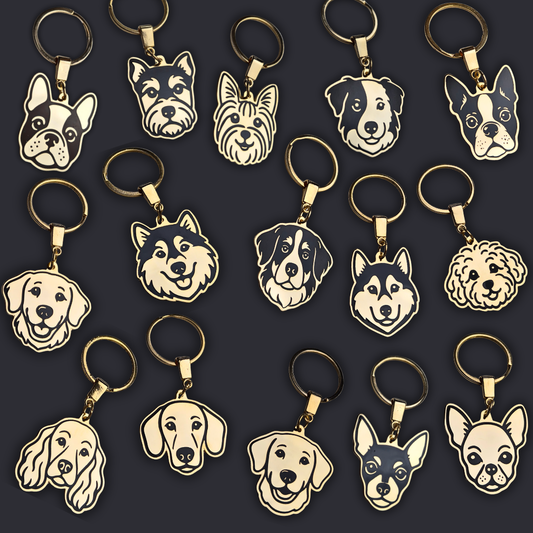 Llavero PERRO Dorado/Negro