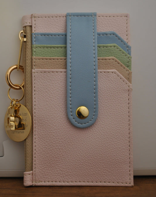 Tarjetero NIJI Azul-Rosa X3 charms