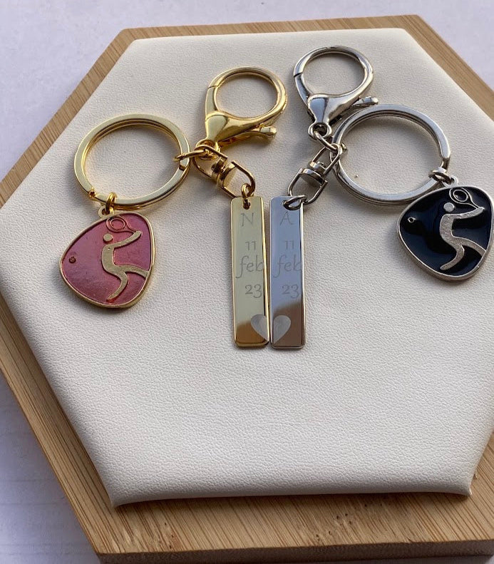 Set Llaveros X 2 - Inicial y fecha