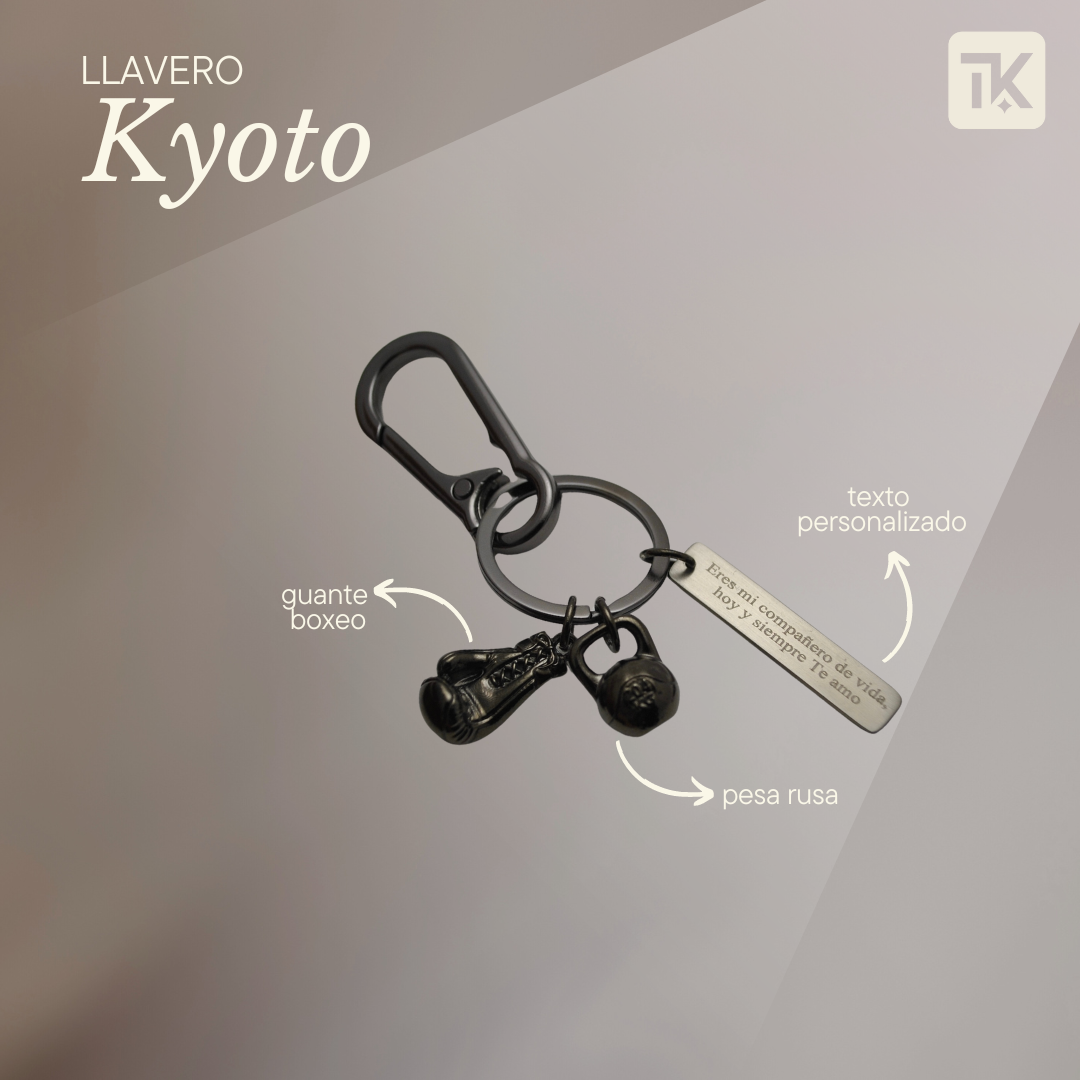 Llavero KYOTO Negro X3 charms