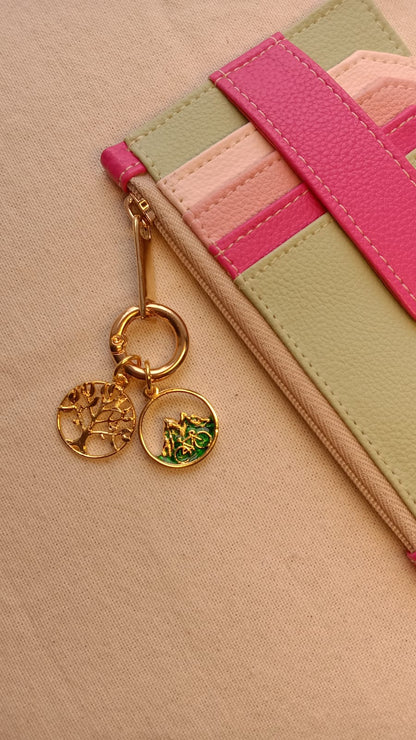 Tarjetero NIJI Rosa-Verde X2 charms