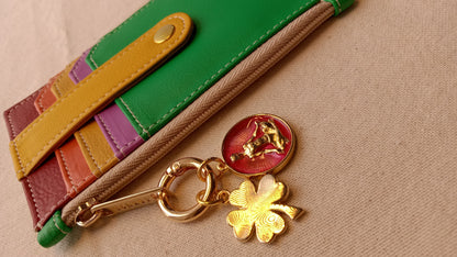 Tarjetero NIJI Amarillo-Verde X2 charms