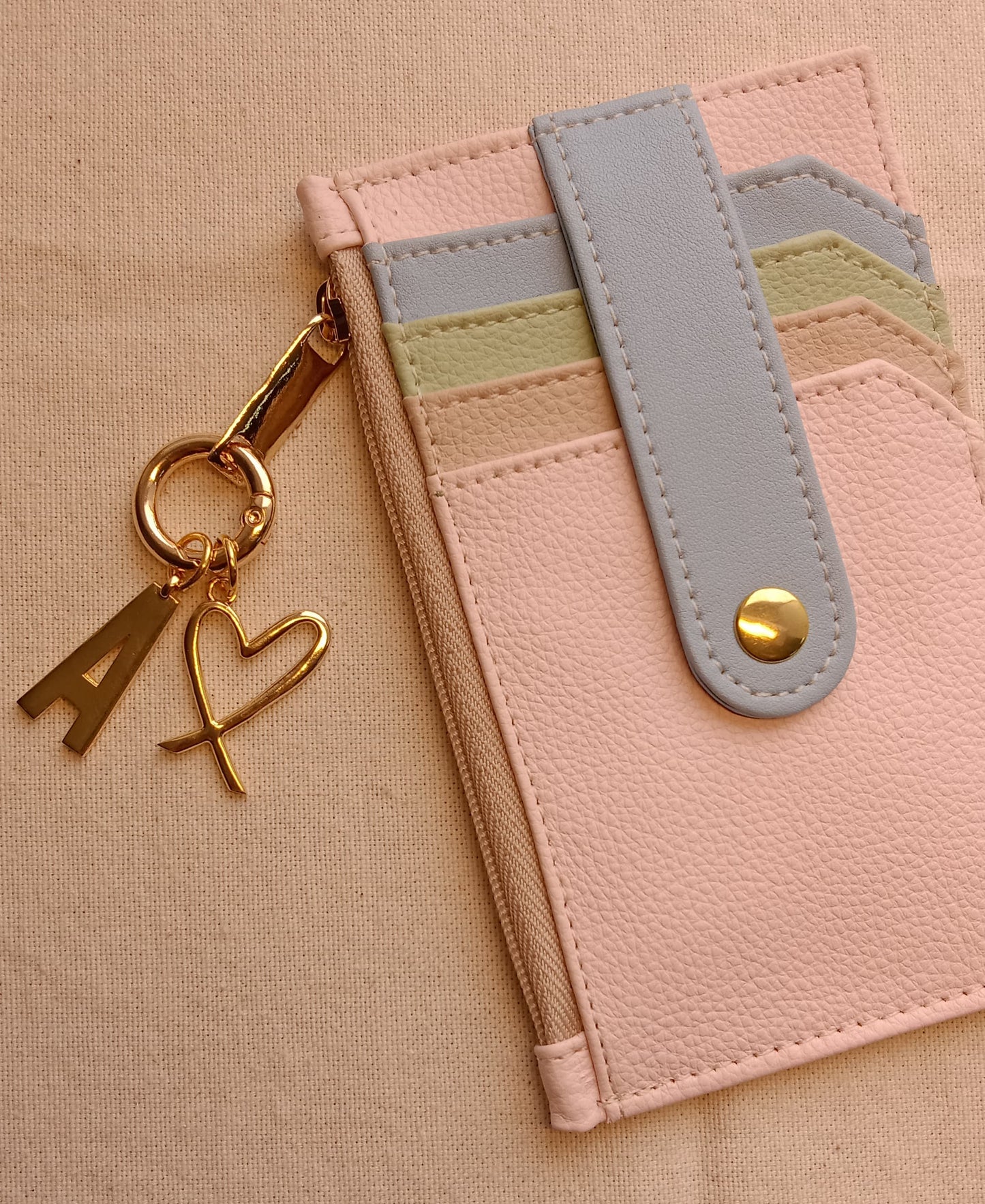Tarjetero NIJI Azul-Rosa X2 charms