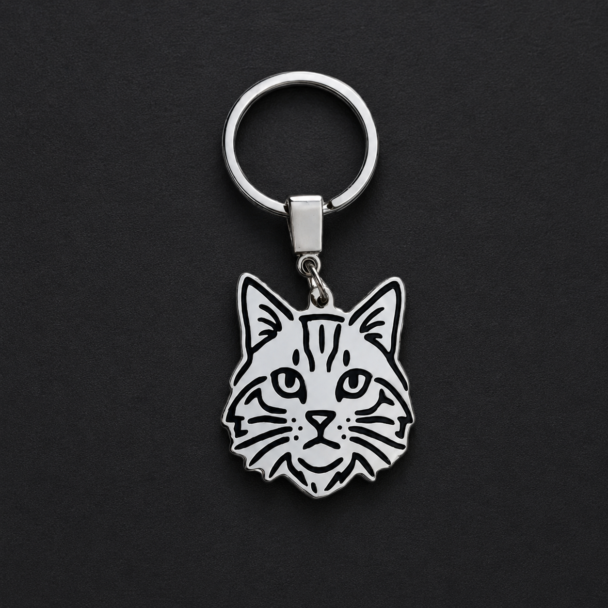 Llavero GATO Plateado