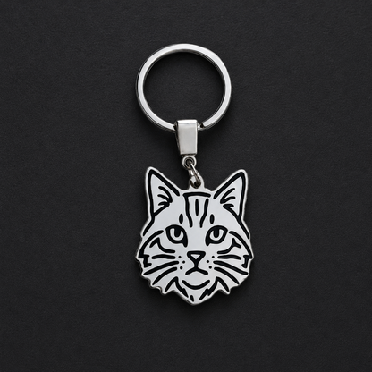 Llavero GATO Plateado