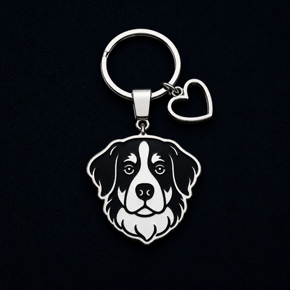 Llavero PERRO + Corazón Plateado