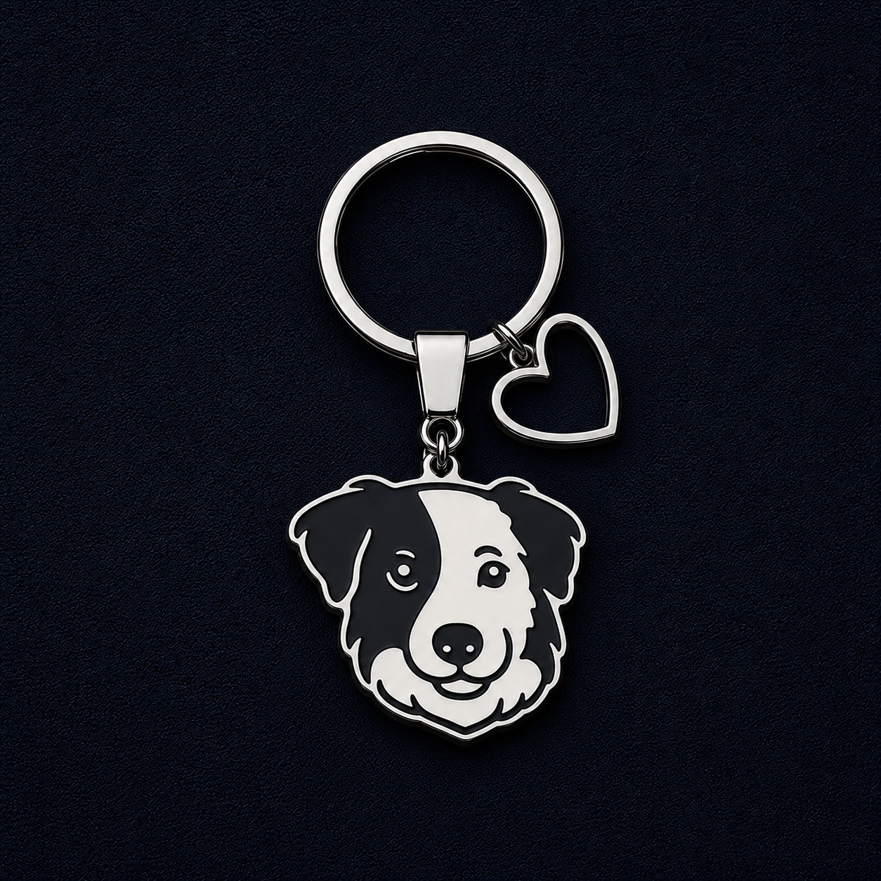 Llavero PERRO + Corazón Plateado