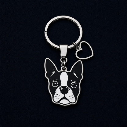 Llavero PERRO + Corazón Plateado