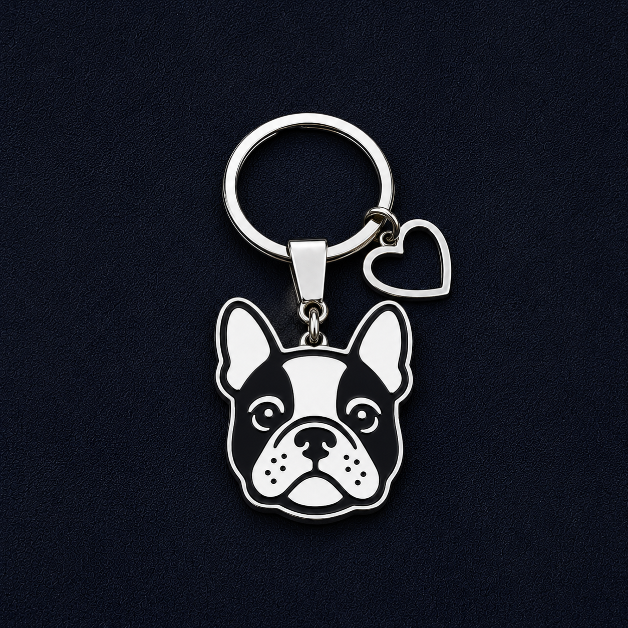 Llavero PERRO + Corazón Plateado