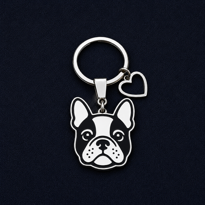 Llavero PERRO + Corazón Plateado