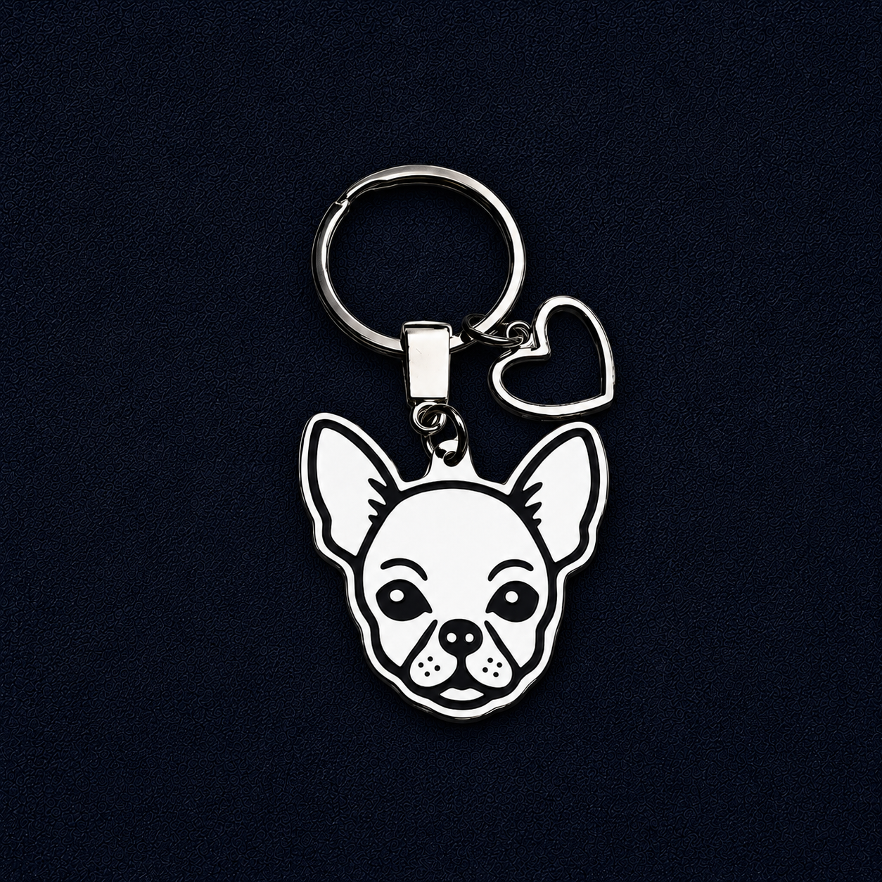 Llavero PERRO + Corazón Plateado