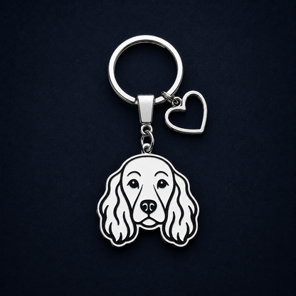 Llavero PERRO + Corazón Plateado