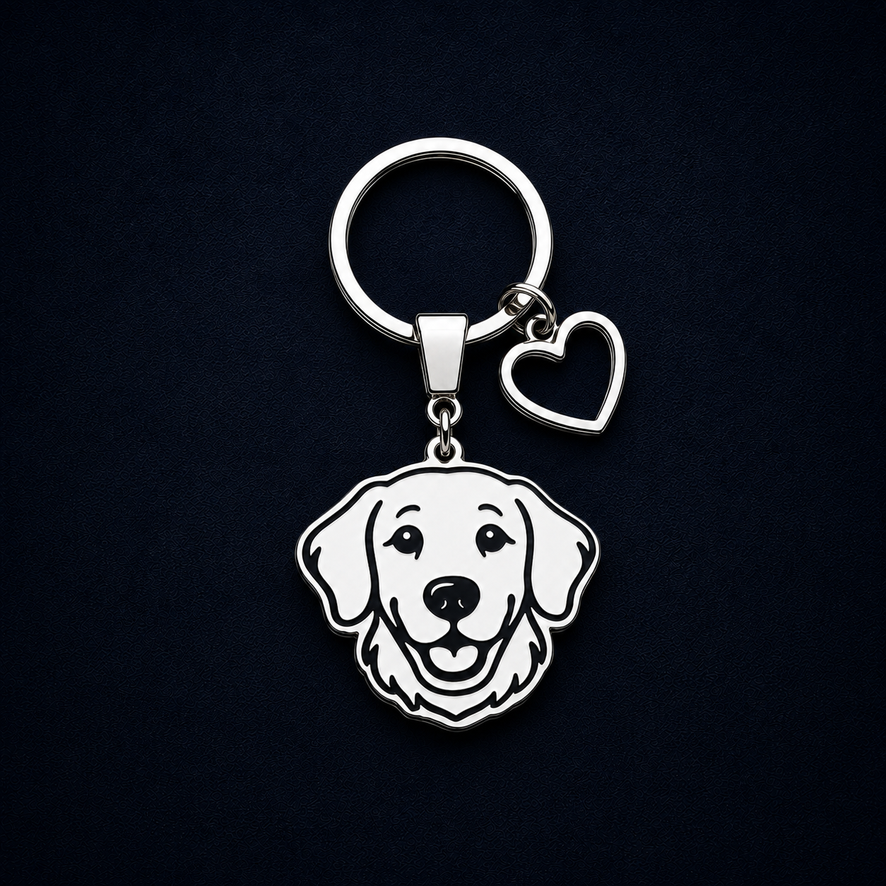 Llavero PERRO + Corazón Plateado
