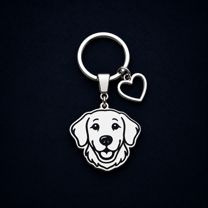 Llavero PERRO + Corazón Plateado