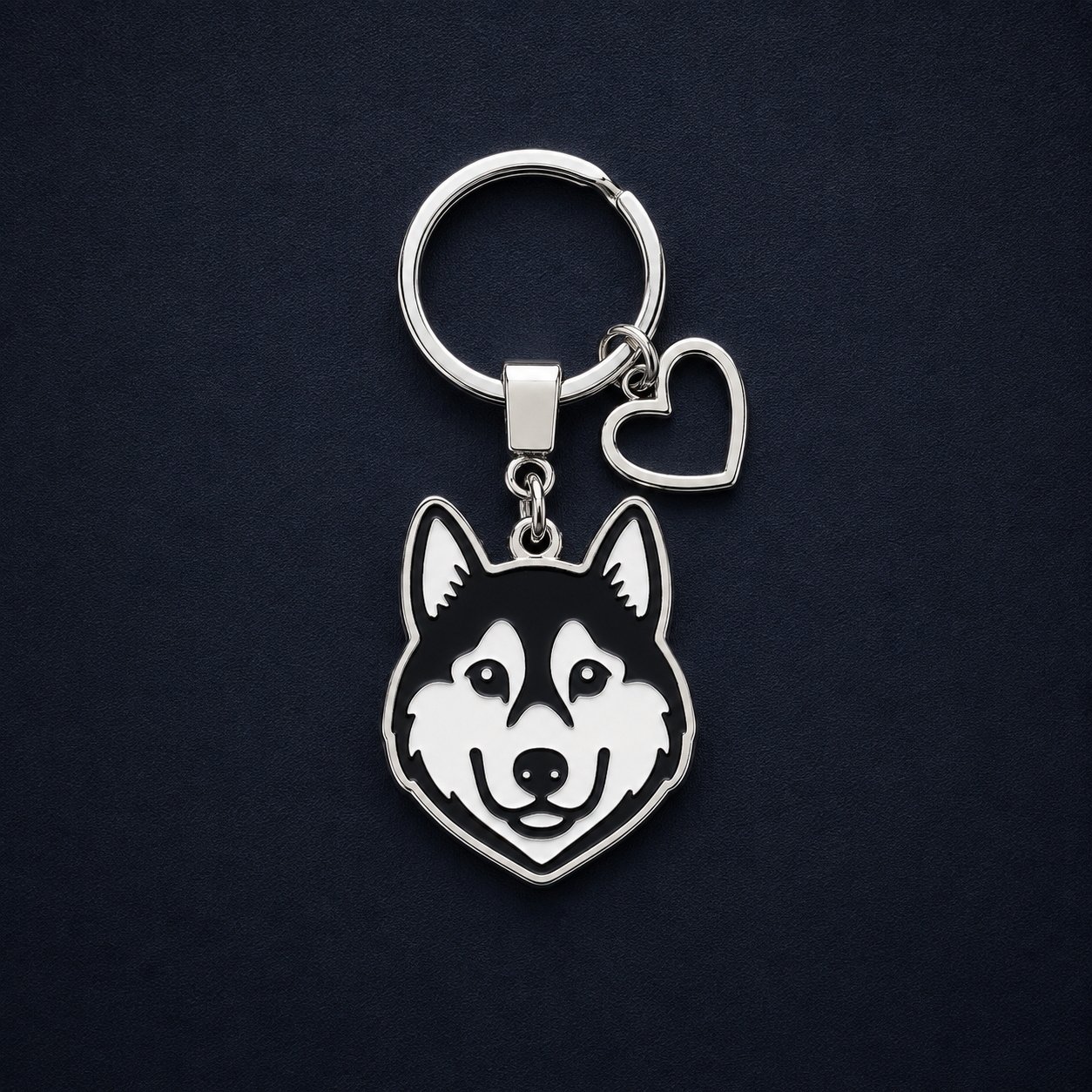 Llavero PERRO + Corazón Plateado