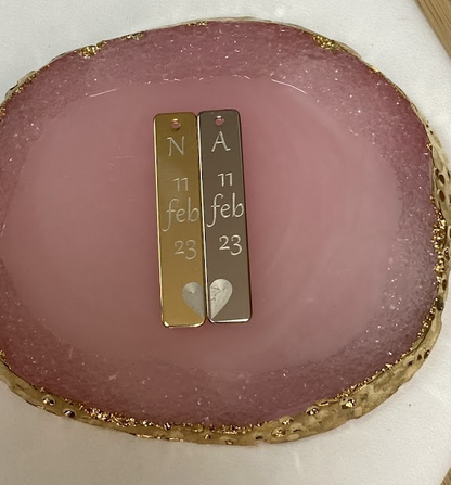 Set Llaveros X 2 - Inicial y fecha