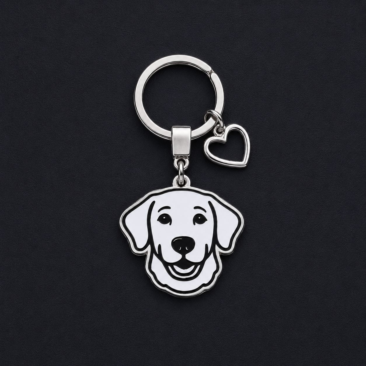 Llavero PERRO + Corazón Plateado