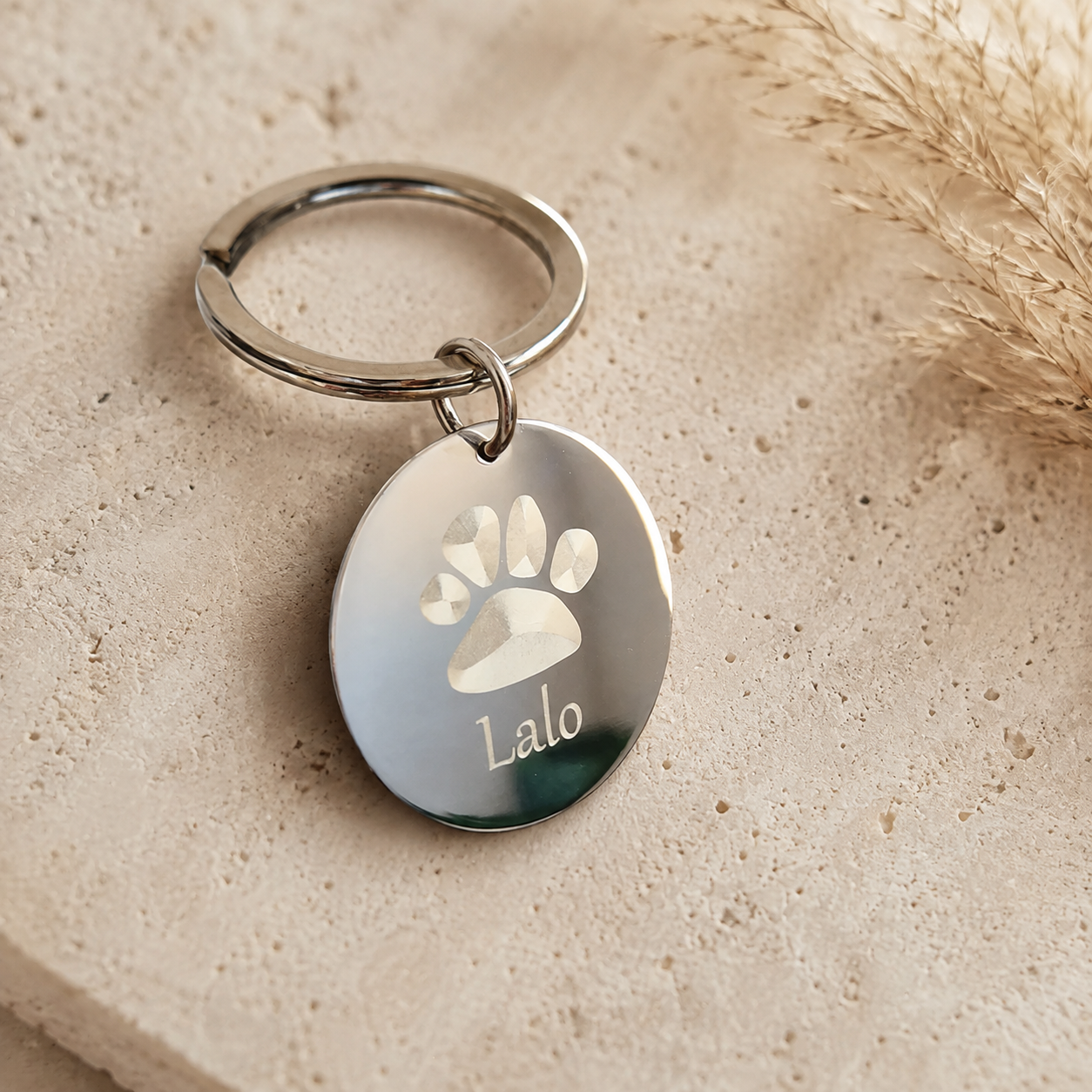 Llavero Plateado Huella Personalizada