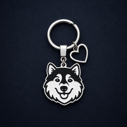Llavero PERRO + Corazón Plateado