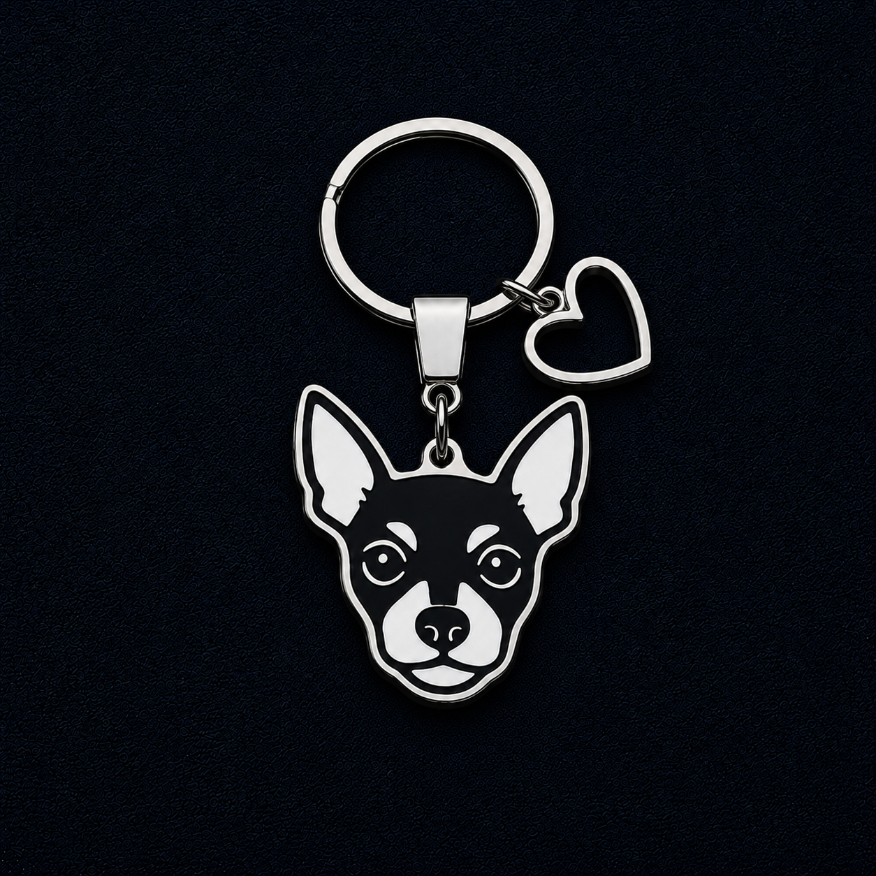 Llavero PERRO + Corazón Plateado
