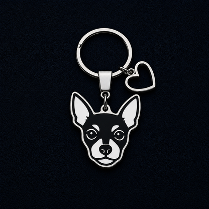 Llavero PERRO + Corazón Plateado