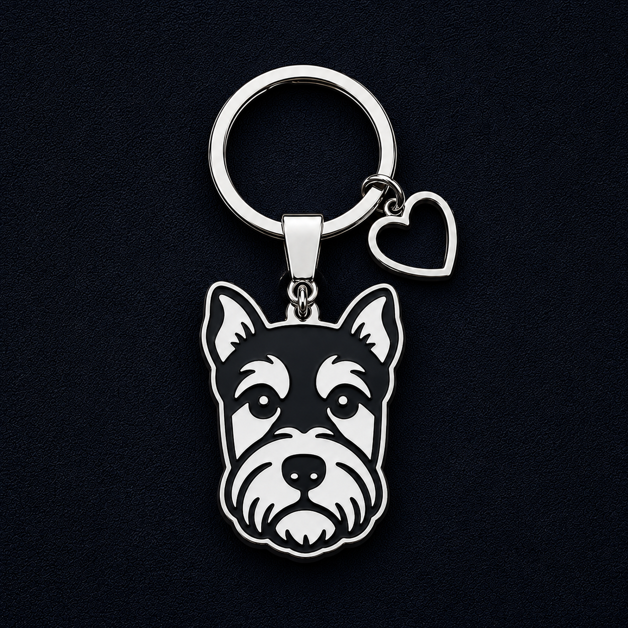 Llavero PERRO + Corazón Plateado