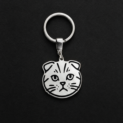 Llavero GATO Plateado